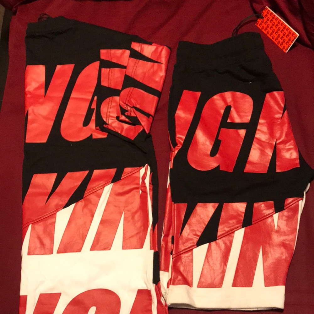 2 PC. Mens Short Set Red & Black Size X-Large